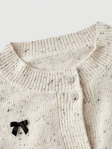 SHEIN MOD Women's Casual Bow Crew Neck Sweater Set,Fall Clothes For Women,Winter Clothes,Halloween Sweaters,Elegant Women's Sweater,Cute Sweaters