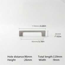 1 pieza Manija simple de aleación de aluminio cepillado negro para gabinete de cocina, cajón, puerta de vidrio, armario, mueble - Herraje para muebles - Multicolor - Ver 14