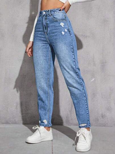 Flexra Lässige, gewaschen, verblasste Jeans mit Taper Leg