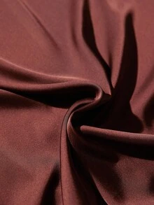 Aveloria Modichic 2 件醋酸纤维缎面长袖衬衫和美人鱼下摆裙套装，优雅 - 棕色 - 查看 7