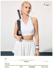 CourtClass Women's Contrast Stripe Hollow Back Sports Bra - Black and White - View 4