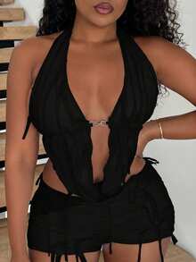 Alexandranx 女士日常两件套服装 - 黑色 - 查看 3