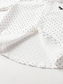 SHEIN 2pcs Young Boy Gentleman Set: Polka Dot Long Sleeve Shirt And Suit Pants, Fashionable Gentleman Style, Suitable For Birthday Party, Formal Event, Wedding, Christening, Christmas, Halloween