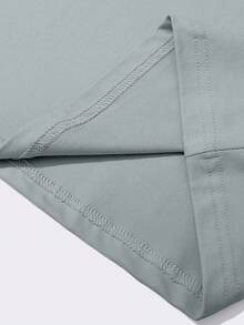 Manfinity Homme 男士字母印花灰色圆领休闲短袖T恤 - 灰色 - 查看 6