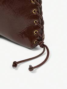 Maija Bolso de hombro para damas y mujeres, retro, vintage, de PU, con cordones, tipo hobo, de moda, elegante, sencillo, personalizado, versátil, clásico, para ir al trabajo, la oficina, citas, uso diario, compras, tomar el té por la tarde