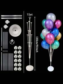 70/130/160 厘米气球支架套件，带底座和杆的气球柱，适用于婚礼生日派对装饰、圣诞派对用品