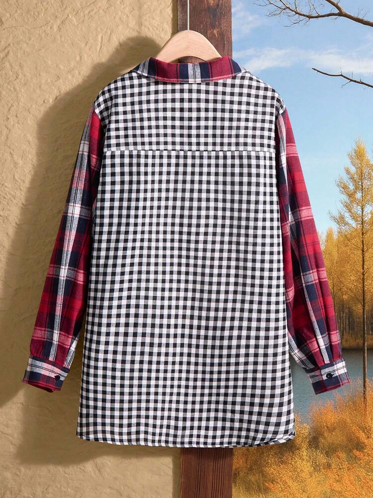 Plus Size Long Sleeve Casual Plaid Shirt, Fall Women Plaid Shirt For Women Fall For Women Winter Country Style For Women Country Concert For Women Christmas Country Style Cozy Fall And Winter For Women Christmas Party
