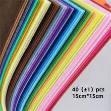 40片装毛毡布，颜色混杂，硬质毛毡布，尺寸为11.8 x 7.9英寸（20 x 30厘米），适用于DIY缝纫工艺、拼布、学校项目、装饰等，厚度为1毫米，方形毛毡布工艺材料。 - 彩色 - 查看 11