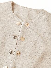 Ellevyn Giacca leggera ed elegante da donna, adatta per uso casual, pendolarismo e moda - Cachi - Visualizzare 4