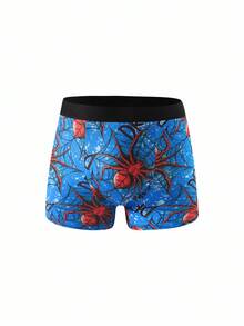 6pcs Boys' Comfortable Spider Print Boxer Briefs, Cartoon Print Underwear