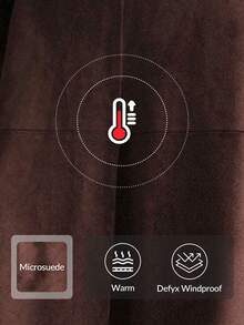 Anewsta 棕色方领双排扣长款麂皮风衣，配腰带，优雅别致，适合秋季、冬季、新年、圣诞节、外出穿着 - 咖啡棕 - 查看 9