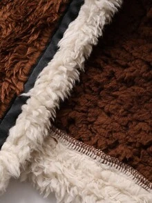 DAZY Women's Thick Fleece Trim Design Pajama Clothes Set, Winter - Coffee Brown - View 7