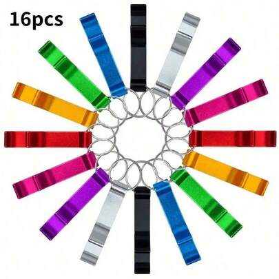 1/16/50/100pcs Portable Beer Bottle Opener Keychain Mini Pocket Aluminum Alloy Beverage Beer Bottle Opener Wedding Party Favor Gifts, For Outdoor, Camping, Gift For Father