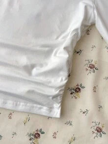 SHEIN Teen Girls Plaid Casual Pants With Waist Pleats And Long Sleeve Top, Casual Outfit