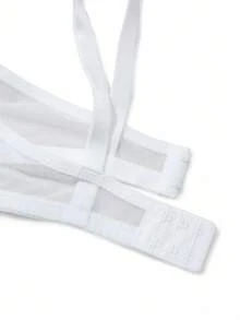 DesireSculpt 1 Stück Damen Weißer Drahtloser Bequemer Stützender Nicht-Durchhängender BH