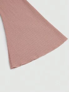 Elenzga Maxi-Kleid für Damen Große Größen, einfarbig, gestrickt, gerippter asymmetrischer Schulter, Rüschenärmel, figurbetonter eleganter Partykleid