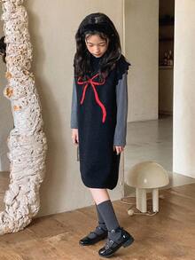 DAZY Vestido suéter sem mangas para meninas pré-adolescentes