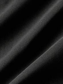 SHEIN MOD Blusa elegante da donna con colletto alto, maniche a volant e pizzo a contrasto, vestibilità slim, autunnale - nero - Visualizzare 4