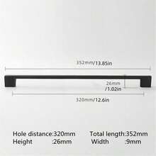 1 pieza Manija simple de aleación de aluminio cepillado negro para gabinete de cocina, cajón, puerta de vidrio, armario, mueble - Herraje para muebles - Multicolor - Ver 18
