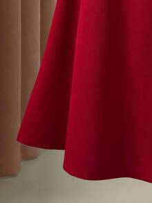 SHEIN Clasi Eleganter A-Linien-Rock in Große Größen mit 3D-Blumendekoration - Bordeaux - Übersicht 8