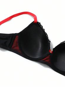 SHEIN 1 Peça Sutiã Sem Arame Sexy de Renda Transparente Simples com Sustentação e Elevação para Busto Pequeno - Multicolorido - Visão 11