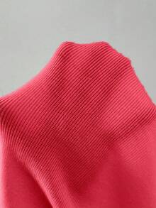EMERY ROSE Y2K Casual Commute Comfortable Travel Holiday Fitted Cropped Sweater, Christmas - Watermelon Pink - View 7