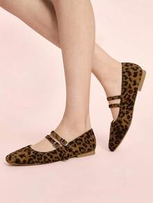 CUCCOO DOLLMOD Women's Leopard Print Buckle Design Casual Flat Loafers - Multicolor - View 3