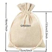 10PCS, 9 Sizes, 100% Natural Plain Linen Christmas Snowflake Drawstring Bags, Jute Burlap Fabric Pouches, Can Store Fruits, Vegetables, Coffee, Can Be Used For Jewelry, Gifts, Cosmetics, Clothes And Other Packaging, Suitable For Christmas, Birthday, Wedding, Party Gifts - Multicolor - View 22