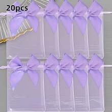 1/10/20 piezas Bolsas de organza con lazo, Bolsas de organza transparentes, Bolsas de organza con lazo color púrpura claro, Bolsas de organza transparentes de 3.9x4.7 pulgadas, Bolsas de joyería con cordón, Bolsas de regalo de boda, Bolsas de fiesta color púrpura claro, Bolsas de fiesta color púrpura claro - Púrpura claro - Ver 9