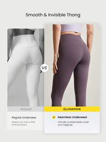 GLOWMODE 2 Packs Lightweight Breathable Sweat-Wicking Medium-Waist Seamless No-Show Thong Underwear Daily Workout