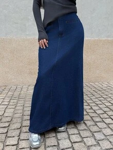 K-Vae Women's Autumn And Winter Basic A-Line Long Dress, Elegant Commuting Wear, Old Money Style Wear, New Year Skirt,New Year's Wear