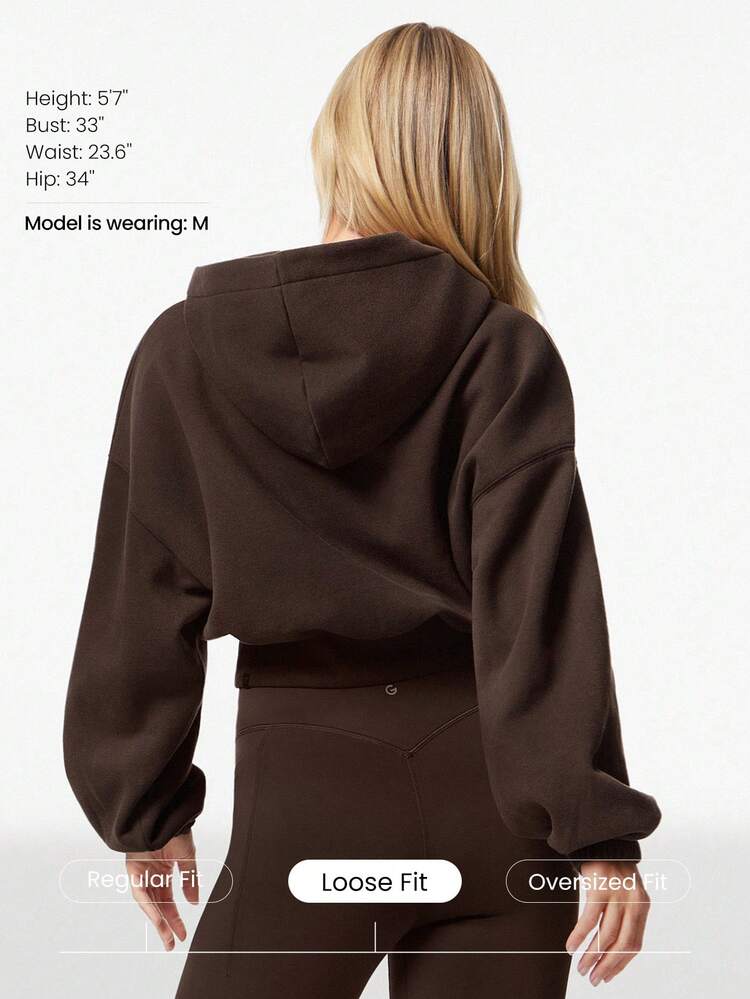 Everyday Fleece Cozy Camper Soft Lightweight Warm Relaxed Fit Cropped Hoodie Sweatshirt Autumn Winter Outdoors Daily Casual Wear