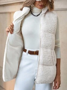 Solivie Women's Casual Solid Color Vest Jacket, Autumn/Winter