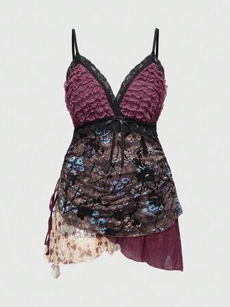 Hippie Vestido midi con volantes y estampado floral vintage para mujer de talla grande