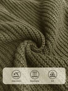 Firerie Áo khoác cardigan dệt kim tay dài cài nút phía trước màu trơn cỡ lớn cho mùa thu/đông - màu xanh lá - Xem 9