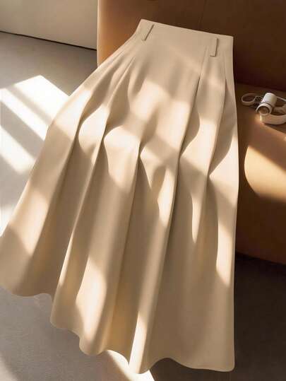 GlowEve CURVE 大码女式高腰A字裙，优雅通勤