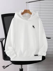 SHEIN 青少年男童休闲宽松舒适百搭纯色卫衣秋冬女童服装 - 白色 - 查看 8
