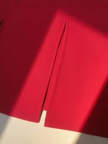 Franclia Vestido de mujer con cuello redondo, mangas farol y cremallera en el bajo con abertura