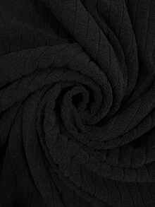 Elaquor 大码女式撞色条纹衬衫领长袖休闲连衣裙 - 黑色 - 查看 7