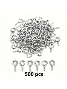 100/300/500/1000/2000pcs Multi-Color Mini Eye Needles, Eye Needles, Hooks, Eyelets, Threaded Metal Screws, Jewelry Pendant Connectors, DIY Jewelry Making Supplies, 10mm/0.39 Inch - Multicolor - View 6