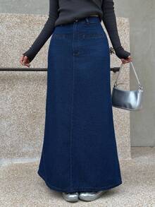 K-Vae Women's Autumn And Winter Basic A-Line Long Dress, Elegant Commuting Wear, Old Money Style Wear, New Year Skirt,New Year's Wear