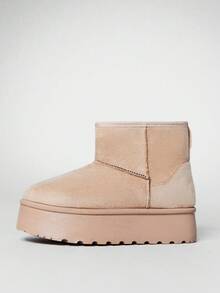 Solezae Sepatu Bot Ankle Platform Klasik Kasual dan Nyaman untuk Wanita, Cocok untuk Cuaca Hangat - Khaki - View 7