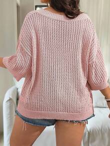 Vionelle 大码镂空纯色套头衫