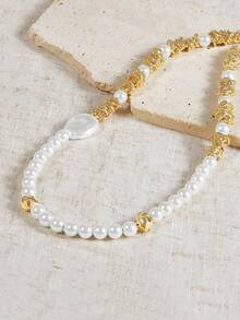 Opalesca 女士时尚优雅复古串珠项链 - 金色 - 查看 5