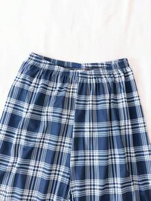 Genkimix Kids 2 件青少年男童经典格子印花睡裤，适合所有季节