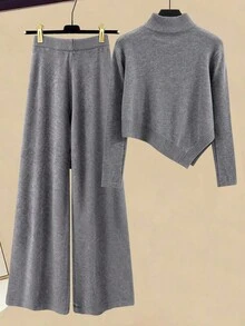 GlowEve 新款简约风针织女装毛衣裤套装，别致百搭欧美时尚