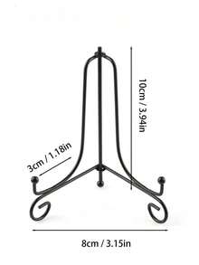 1件装工艺折叠支架书架照片底座碗相框黑色金色铁艺盘架展示画架三角形铁艺支架茶点相框盘底座 - 彩色 - 查看 5