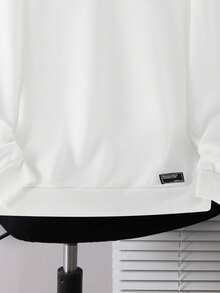 SHEIN 青少年男童休闲宽松舒适百搭纯色卫衣秋冬女童服装 - 白色 - 查看 6