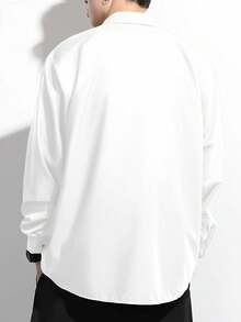 Manfinity EZcore 大码男士纯色长袖单排扣宽松休闲衬衫