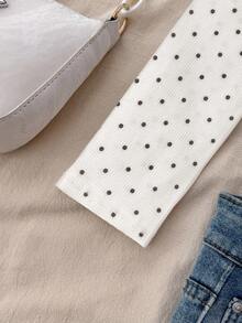 SHEIN 少女基础款休闲百搭白色针织圆领宽松长袖蕾丝蝴蝶结T恤上衣，返校季，可爱百搭，适合秋冬季日常穿着、街头风、居家圣诞节舒适秋冬装扮，适合新年、日常穿着、庆祝活动，秋冬季轻松舒适，秋冬季叠穿单品，时尚少女之选。 - 黑色 - 查看 7